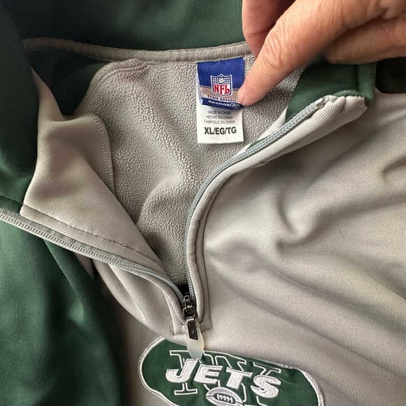 Men’s NY Jets Football NFL Team Apparel Pullover Quarter Zip XL Lined Shirt - Picture 12 of 13